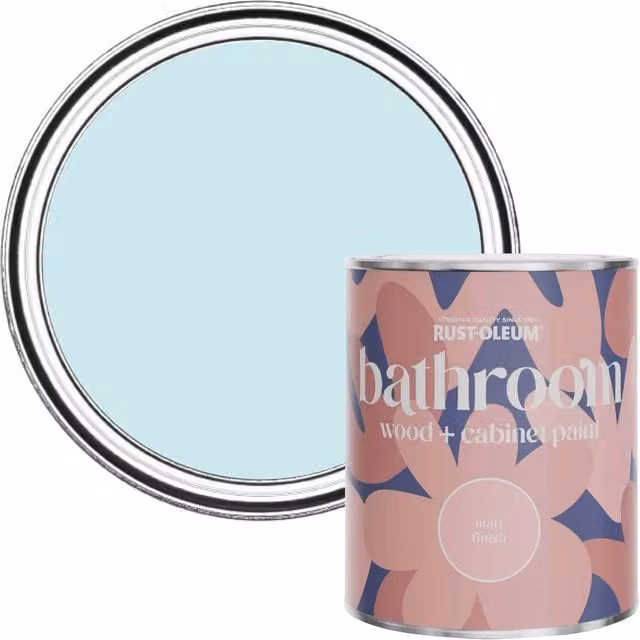 Rust-Oleum Moisture Resistant Bathroom Wood and Cabinet Paint in Matt Finish, Duck Egg Blue, 0.75 l