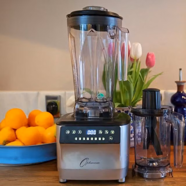 Optimum G2.3 Quietest High Speed Blender in White and Silver with Stainless Steel