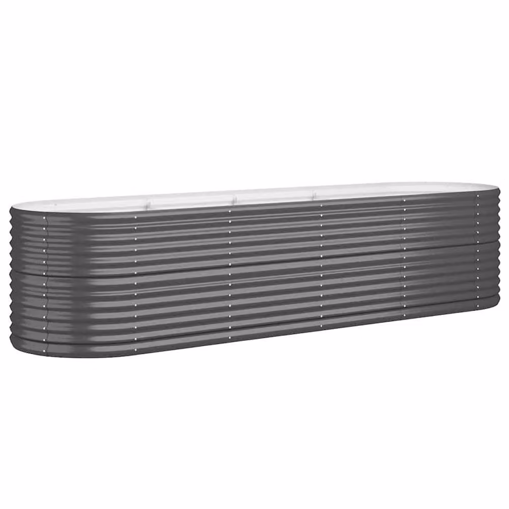 Berkfield Home Garden Powder-coated Steel Raised Bed in Anthracite, W: 296 cm, D: 80 cm, H: 68 cm – 2