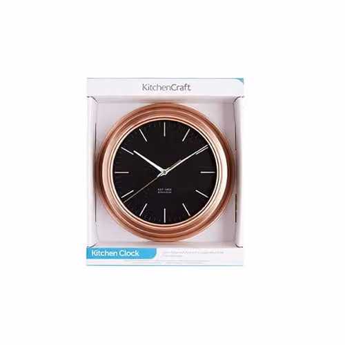 KitchenCraft Round Industrial Analog Wall Clock in Copper, Black and White, Diameter: 25.5 cm – 4