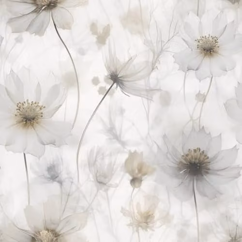 Muriva Lissa Flower Cream Botanical Floral Wallpaper in Beige and White