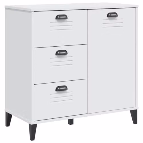 vidaXL VIKEN White Sideboard in Engineered Wood, W/D/H: 80 x 40 x 80 cm