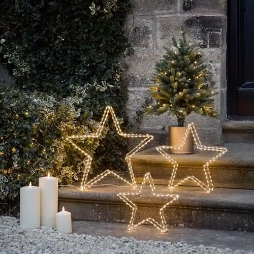 Lights4fun 75cm Pre Lit Outdoor Potted Christmas Tree with 80 Warm White LEDs and Timer – 2
