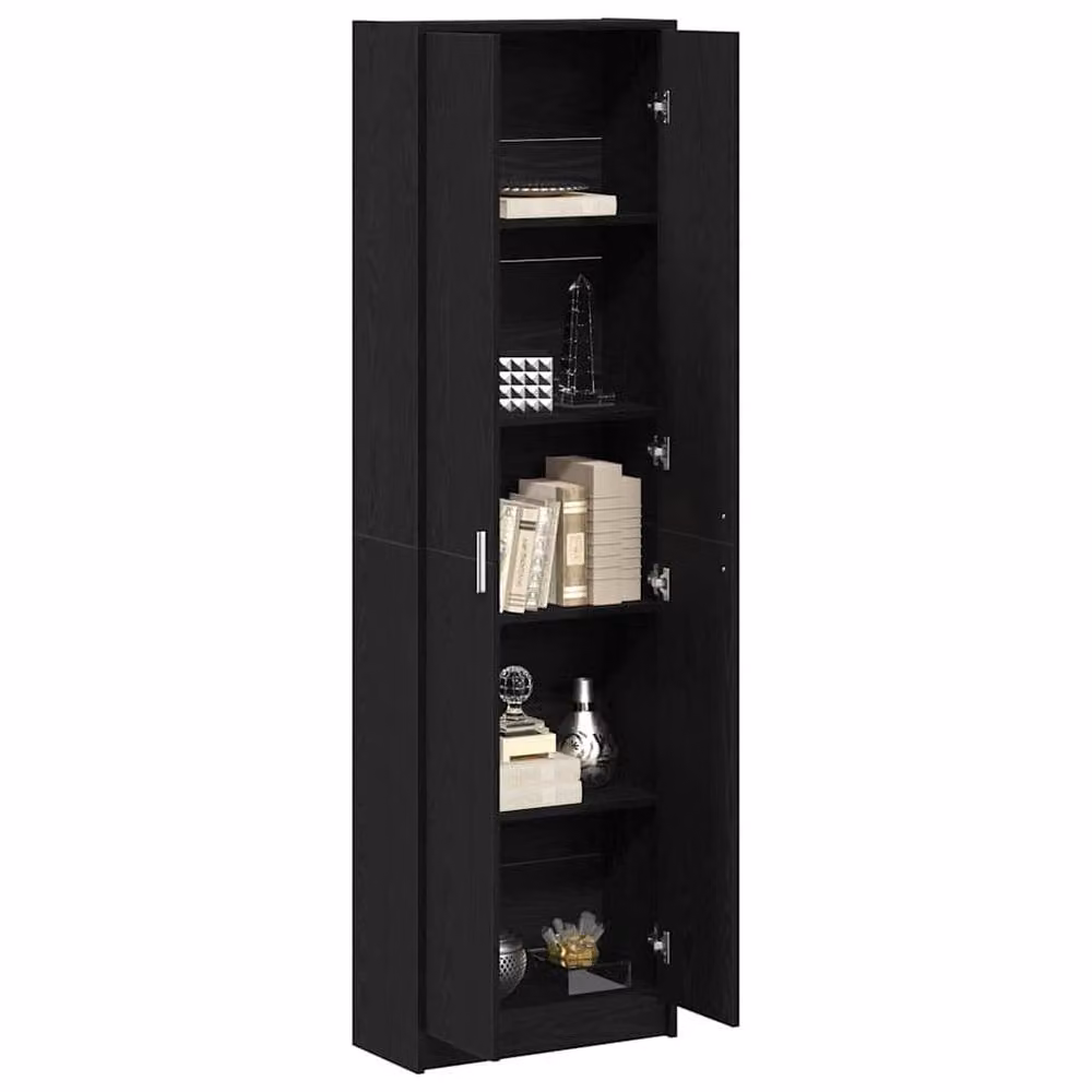 Berkfield Home Modern Black Oak Wardrobe, W/D/H: 55 x 25 x 189 cm – 3