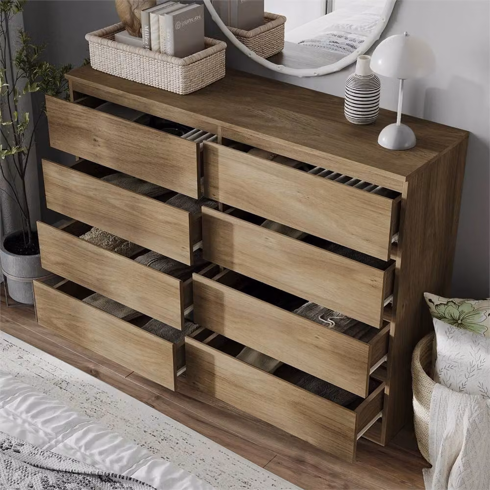 FORGEVIO Oak 8 Drawer Chest in Light Oak – 2