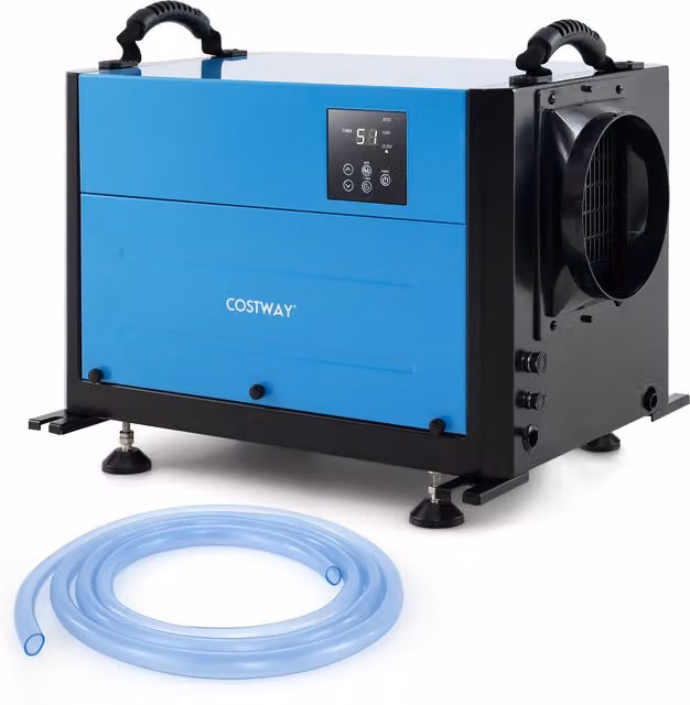 Costway 50 L per Day Crawl Space Dehumidifier with 3 Modes and 24H Timer, Blue