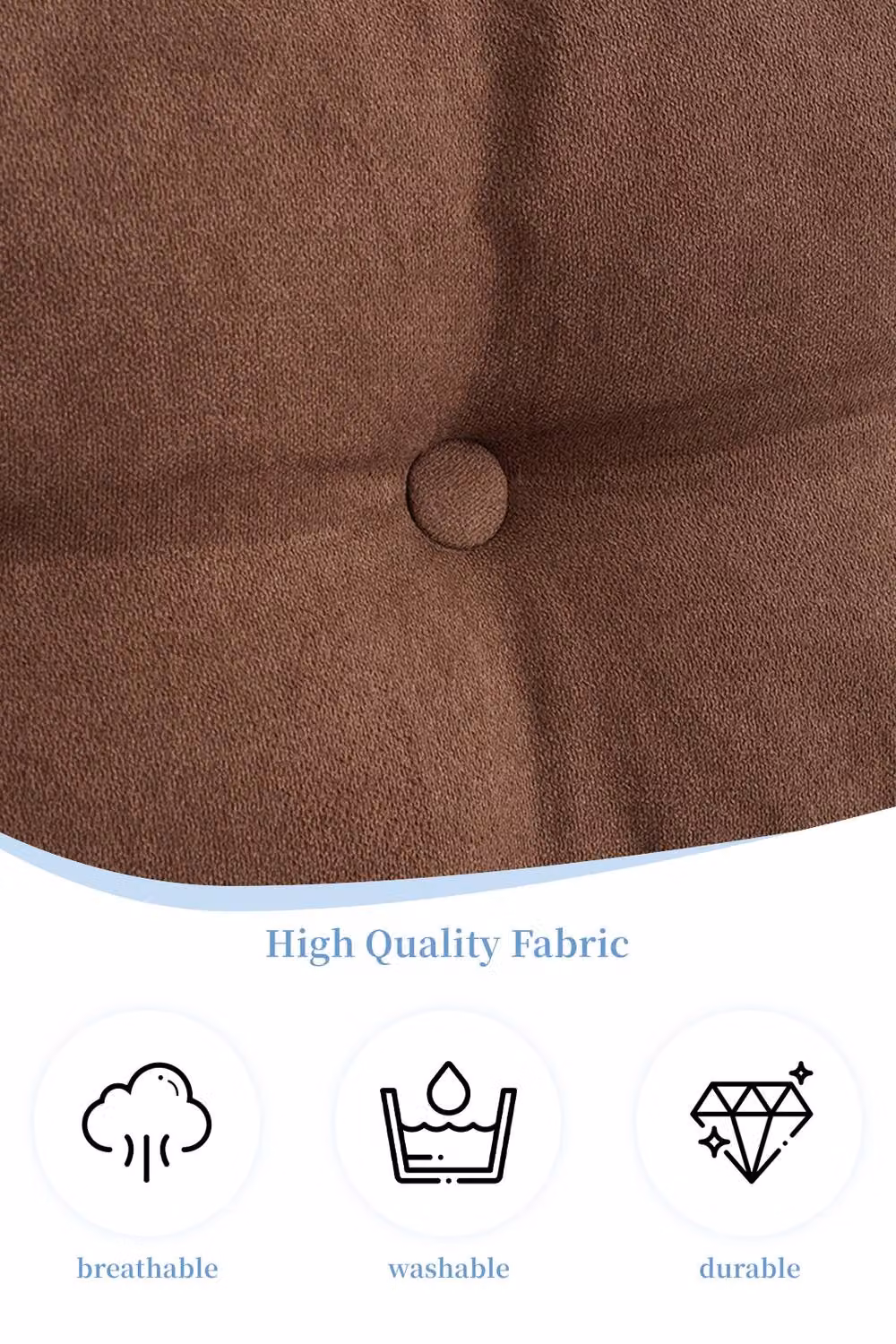 Living and Home Brown Washable Wedge Headboard Pillow with Storage Pocket – 3