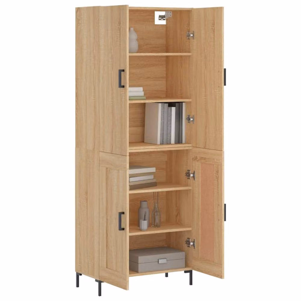 Berkfield Home Sonoma Oak Highboard in Beige, W/D/H: 69.5 x 34 x 180 cm – 2