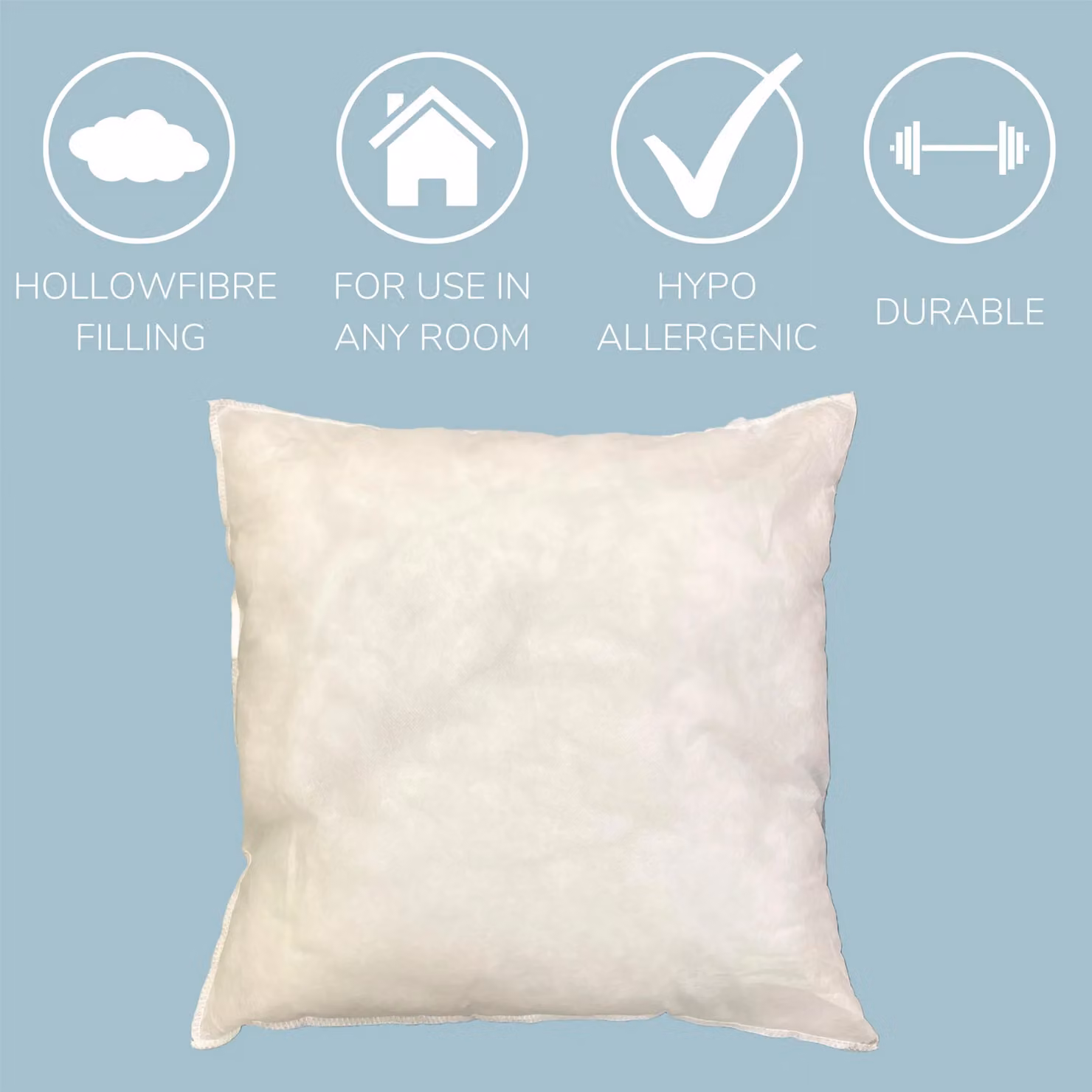 HomeSpace Direct Pack of 6 White Hollowfibre Square Cushion Inners, 45 x 45 cm – 2