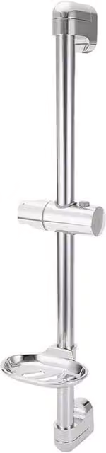 FLAVORA Wall Mounted Shower Riser Rail Kit with Soap Dish in Silver