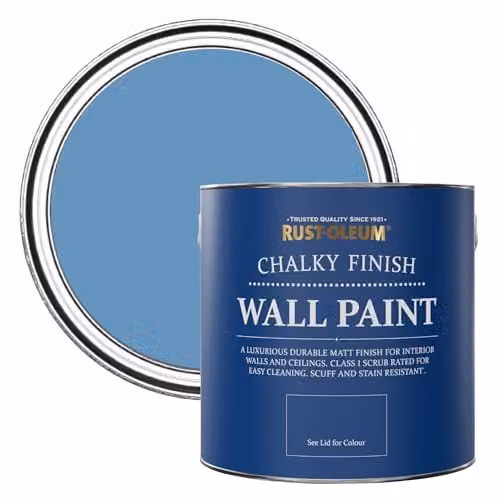 Rust-Oleum Chalky Matt Wall Paint in Blue, 2.5L – 1