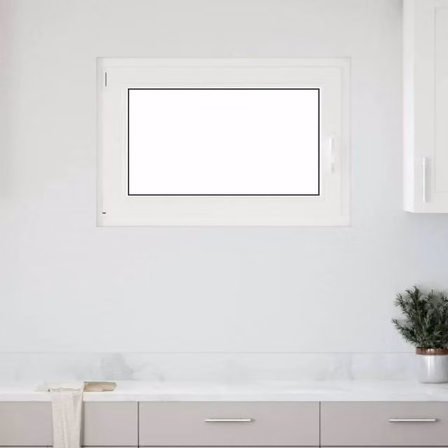 Berkfield Home RISOR White Plastic Basement Tilt and Turn Window, W: 90 cm, H: 50 cm, DIN Left