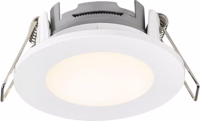 Nordlux Leonis White Plastic Recessed LED Downlight IP65 2700k Warm White Mains Connectable