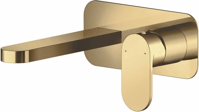 Balterley Current Round Wall Mounted 2 Tap Hole Basin Mixer Tap in Brushed Brass Gold – 1