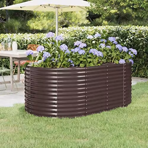 vidaXL Brown Steel Raised Garden Bed W: 175 cm, D: 100 cm, H: 68 cm – 2