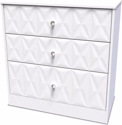 Welcome San Jose 3 Drawer Deep Chest of Drawers in White