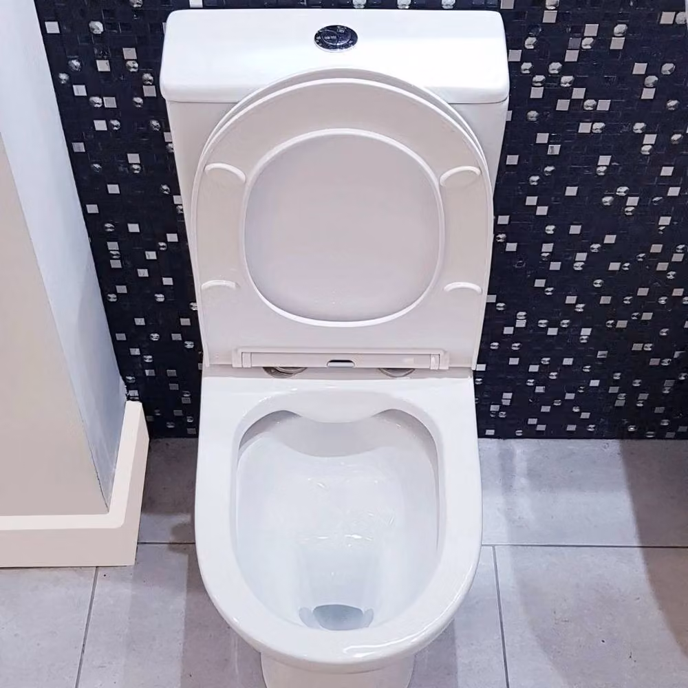 PAWNORA Freya Close Coupled Rimless Toilet in White with Soft Close Seat – 3