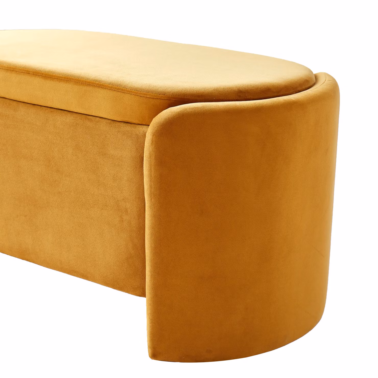 Nordlys Scandinavian Design Upholstered Storage Bench in Yellow – 4
