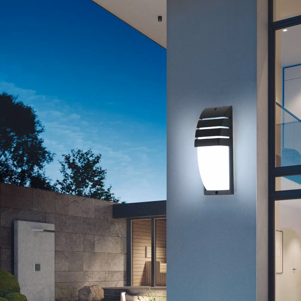 Pheashine Modern LED Outdoor Wall Light, Black, 12W, IP44, Cool White, 22.5 cm – 4