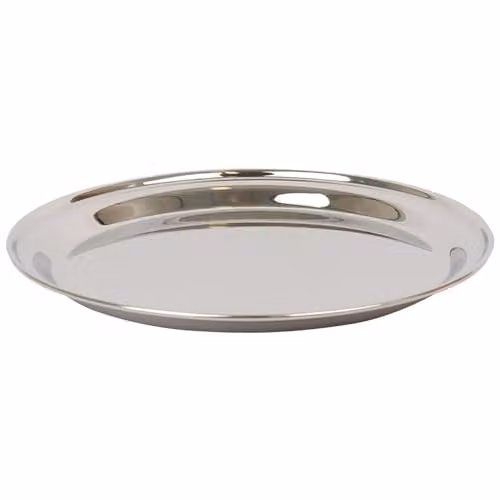 Argon Tableware Round Stainless Steel Serving Platter in Silver, Diameter: 40.5 cm – 1