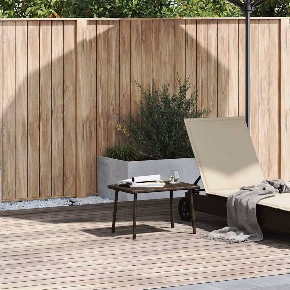 Berkfield Home Garden Rectangular Brown Poly Rattan Coffee Table W: 60 cm, D: 40 cm, H: 37 cm – 2