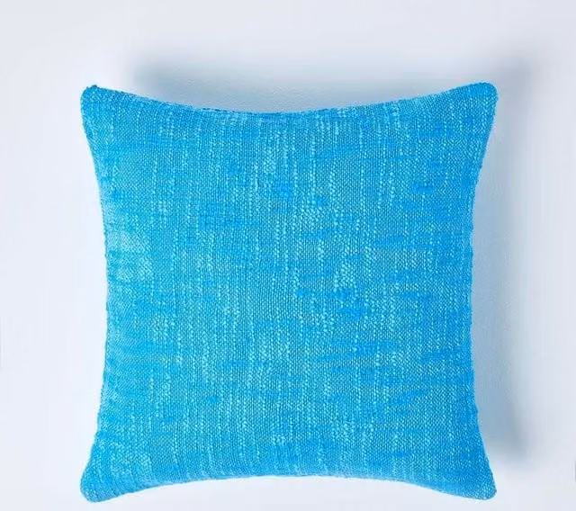 Homescapes Nirvana Cotton Cushion Cover in Petrol Blue, W: 50 cm, H: 30 cm