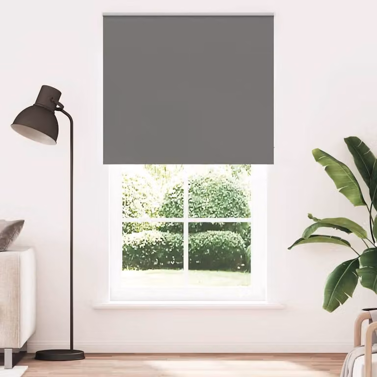 Berkfield Home Grey Blackout Roller Blind, Thermal Insulating Polyester, W: 140 cm, H: 230 cm