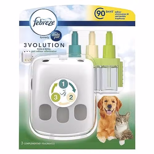 Febreze 3Volution Air Freshener and Pet Odour Eliminator Plug-In Starter Kit, White, 20ml