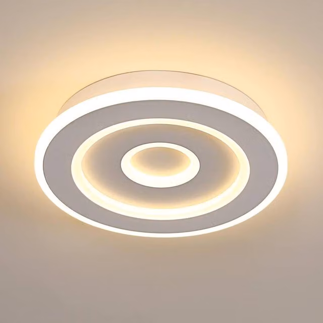 Goeco Modern Round LED Ceiling Light in White, 28W, 3000K Warm White – 1