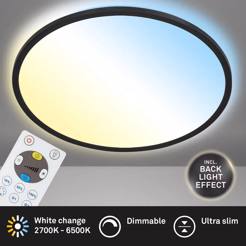 Briloner Ultraslim 22W CCT LED Ceiling Panel in Black – 2