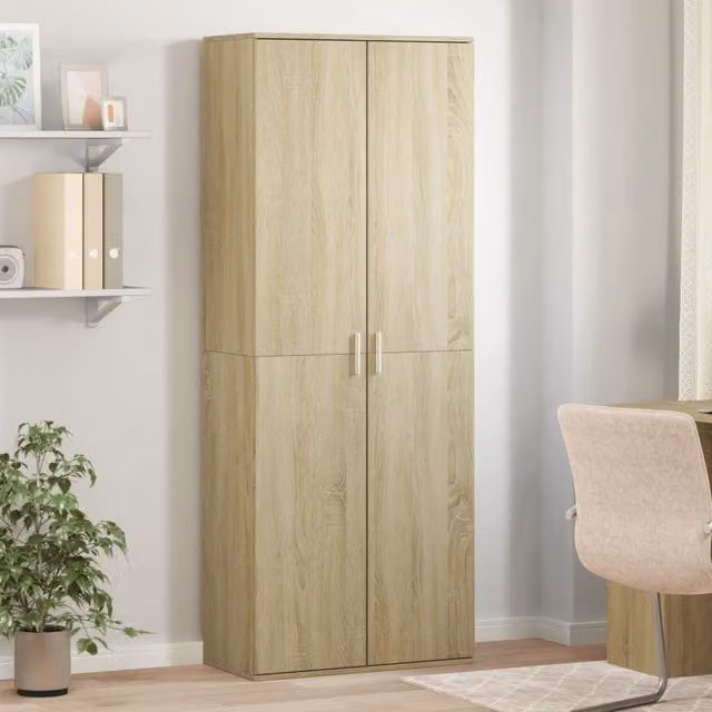 Berkfield Home Sonoma Oak Highboard in Brown, W/D/H: 70 x 35 x 180 cm