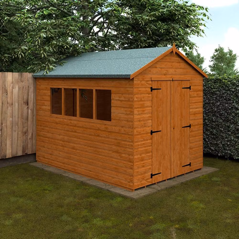 Buttercup Farm 12mm Wooden Workshop Shed with Double Doors and Window in Burnt Orange, W: 205 cm, D: 295 cm, H: 247.5 cm – 2