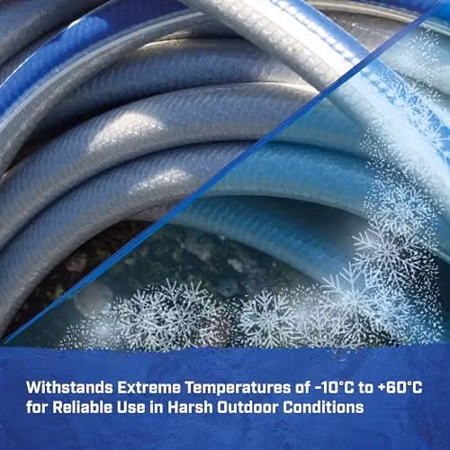 Faithfull Flexible Anti-Twist NTS PVC Hose, 15m, 12.7mm Diameter, Grey – 7
