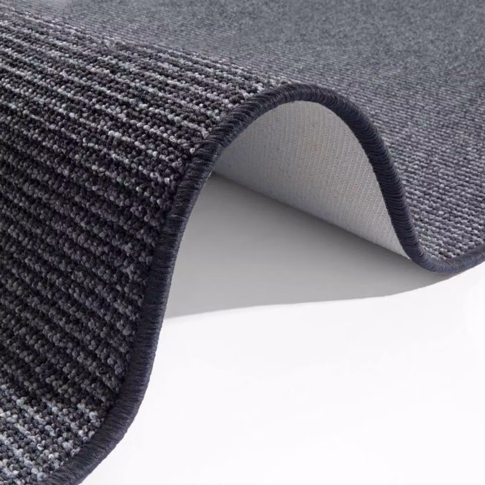 THE RUGS Loop Runner Rug in Dark Grey, Non-Slip Polypropylene, W: 67 cm, L: 400 cm – 2