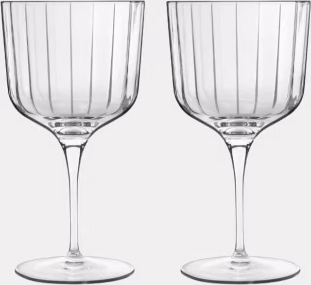 Bormioli Rocco Set of 2 Transparent Striped Bach Sloe Gin Cocktail Glasses