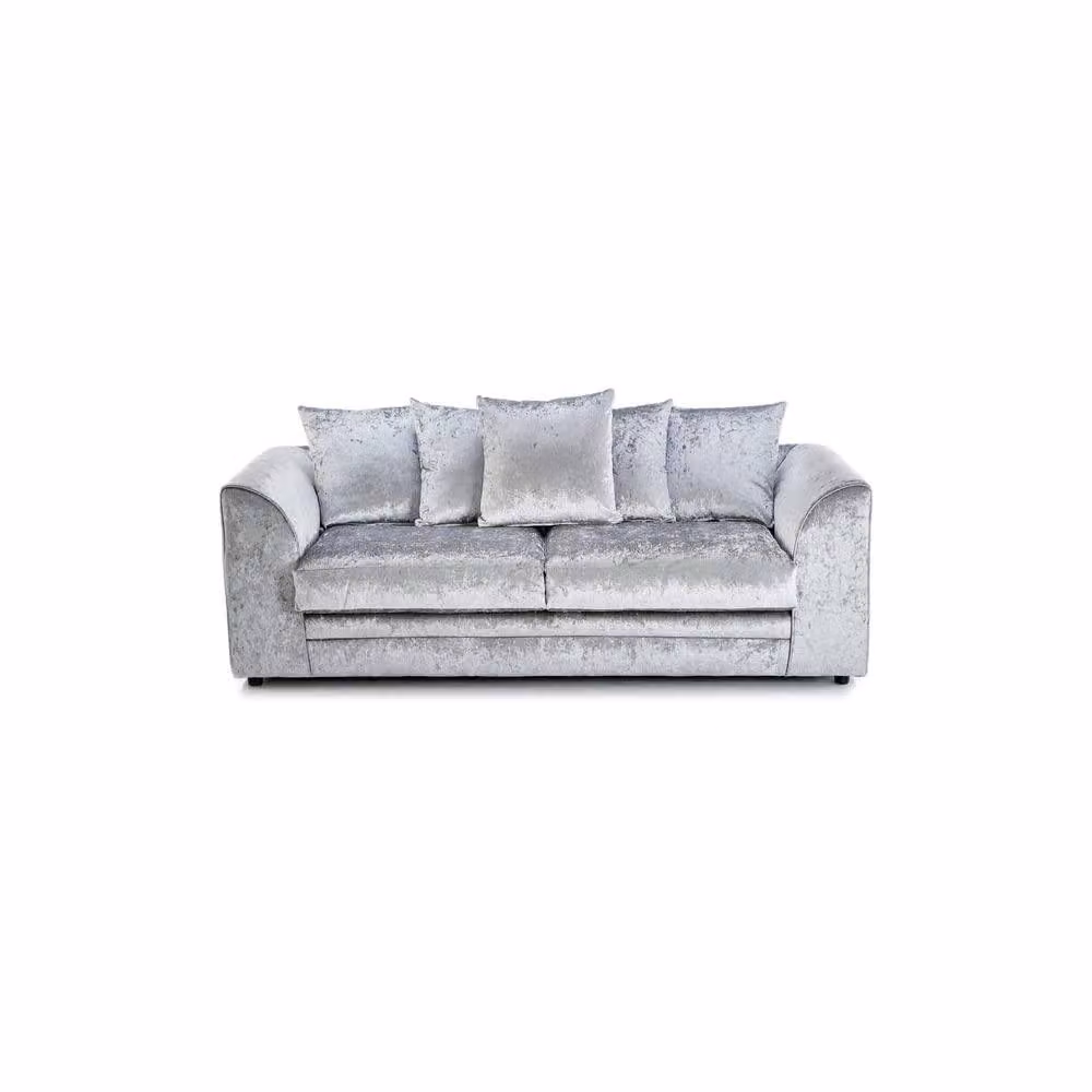 LUXURY LIFE Declan Crushed Velvet Fabric Sofa Set in Silver – 2