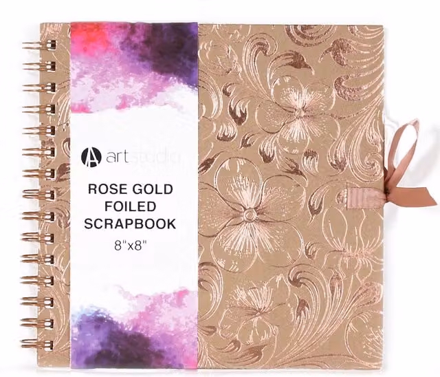 Art Studio Rose Gold Foiled Scrapbook in Pink and Gold