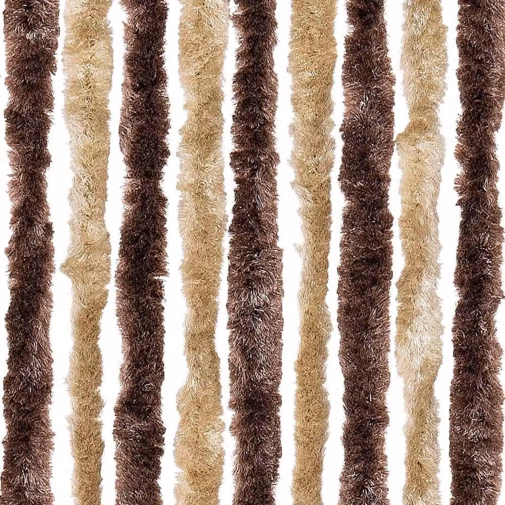 Berkfield Home Insect Curtain in Beige and Light Brown Chenille, W: 56 cm, H: 185 cm – 5