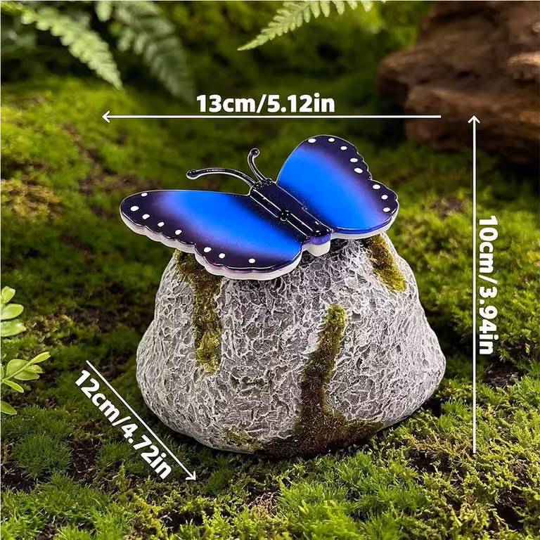 Quipulse Blue Resin Butterfly Decorative Lawn Light
