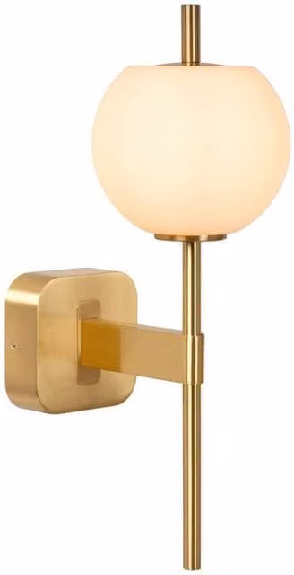 Netlighting Elda Art Deco Wall Light for Bathrooms, Matt Gold and Brass, IP44, 1xG9