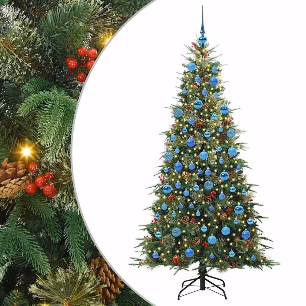 Berkfield Home Artificial Hinged Christmas Tree in Green, Height: 180 cm – 2