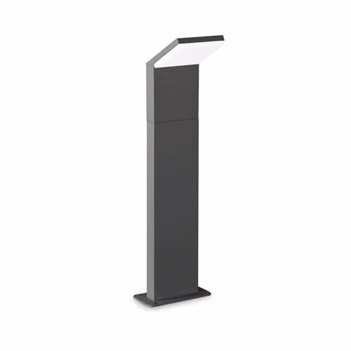 Netlighting Modern Rectangular LED Outdoor Bollard in Anthracite Grey, 1100Lm, 4000K, IP54, Height: 50 cm