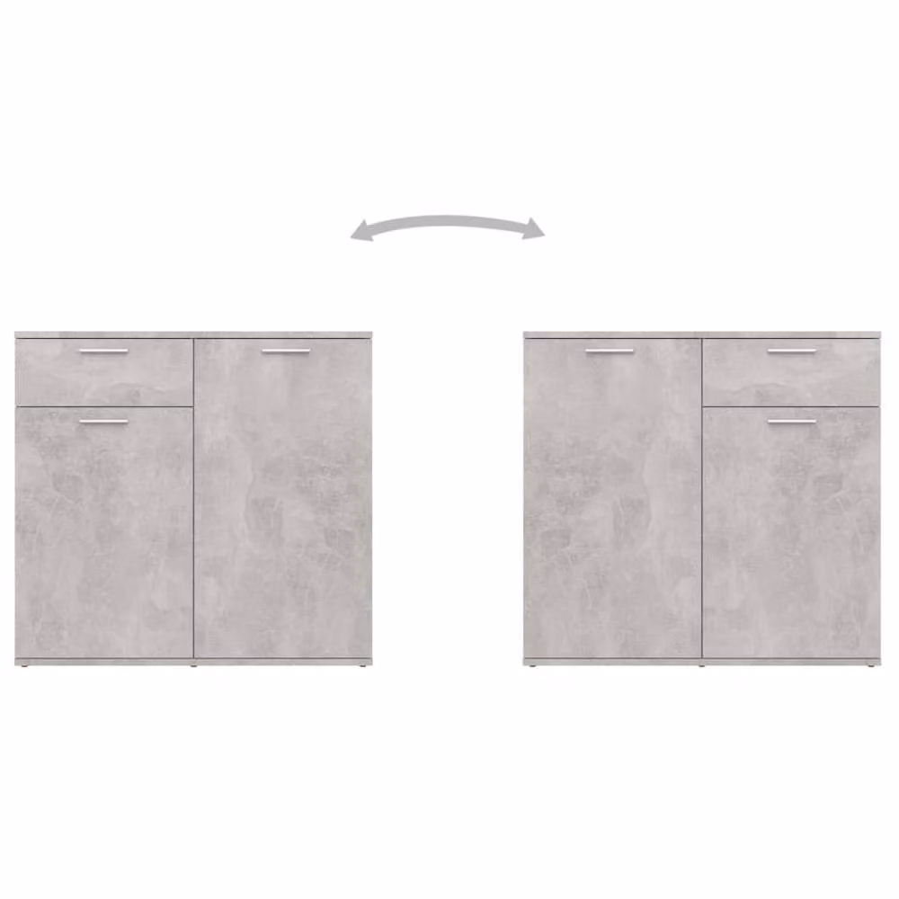 Berkfield Home Modern Sideboard in Concrete Grey, W/D/H: 160 x 36 x 75 cm – 2