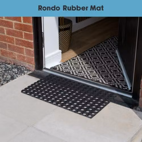 JVL Rondo Rubber Ring Scraper Doormat, Black, W: 40 cm, D: 60 cm – 8