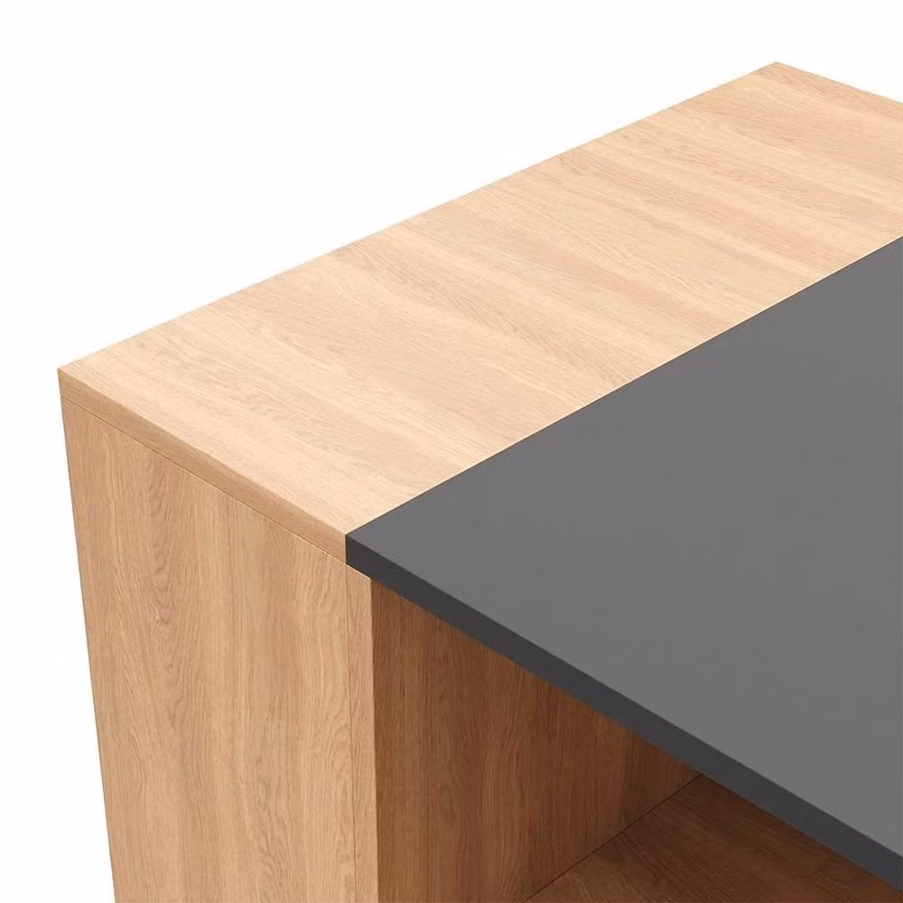 FLAVORA Wooden Breakfast Bar Table and Kitchen Island with Storage in Brown, W/D/H: 100 x 60 cm – 4