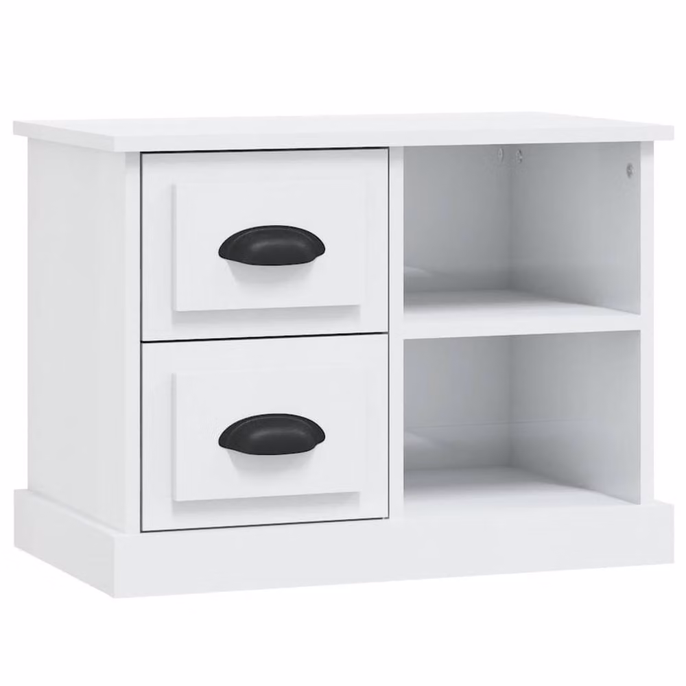 Berkfield Home Elegant Bedside Cabinet in High Gloss White, W: 60 cm, D: 35.5 cm, H: 45 cm – 2