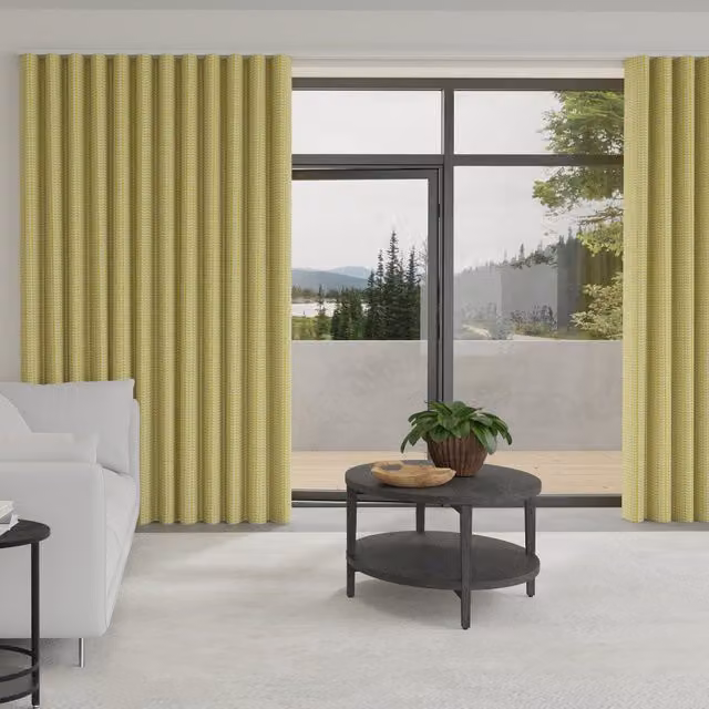 Orla Kiely Tiny Stem Made to Measure Wave Blackout Cotton Curtains in Yellow