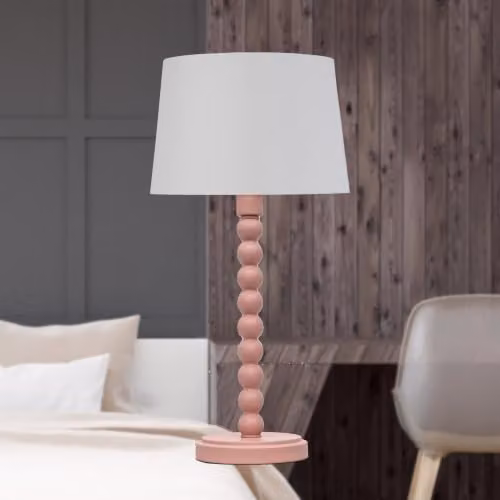 First Choice Lighting Bobbin Set of 2 Table Lamp Bases in Pink, H 36.5 cm x W 14 cm x D 14 cm – 3