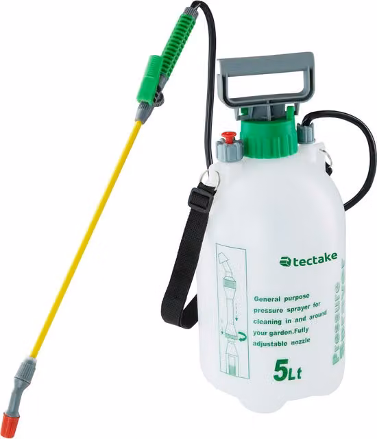 Tectake Manual Pressure Garden Sprayer, 5 l, White