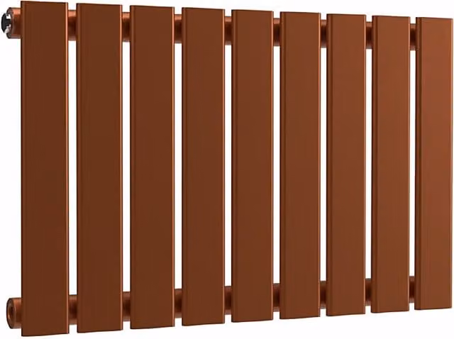 Lux Heat Single Flat Horizontal Steel Radiator in Bronze, W: 63 cm, H: 40 cm, D: 40 cm